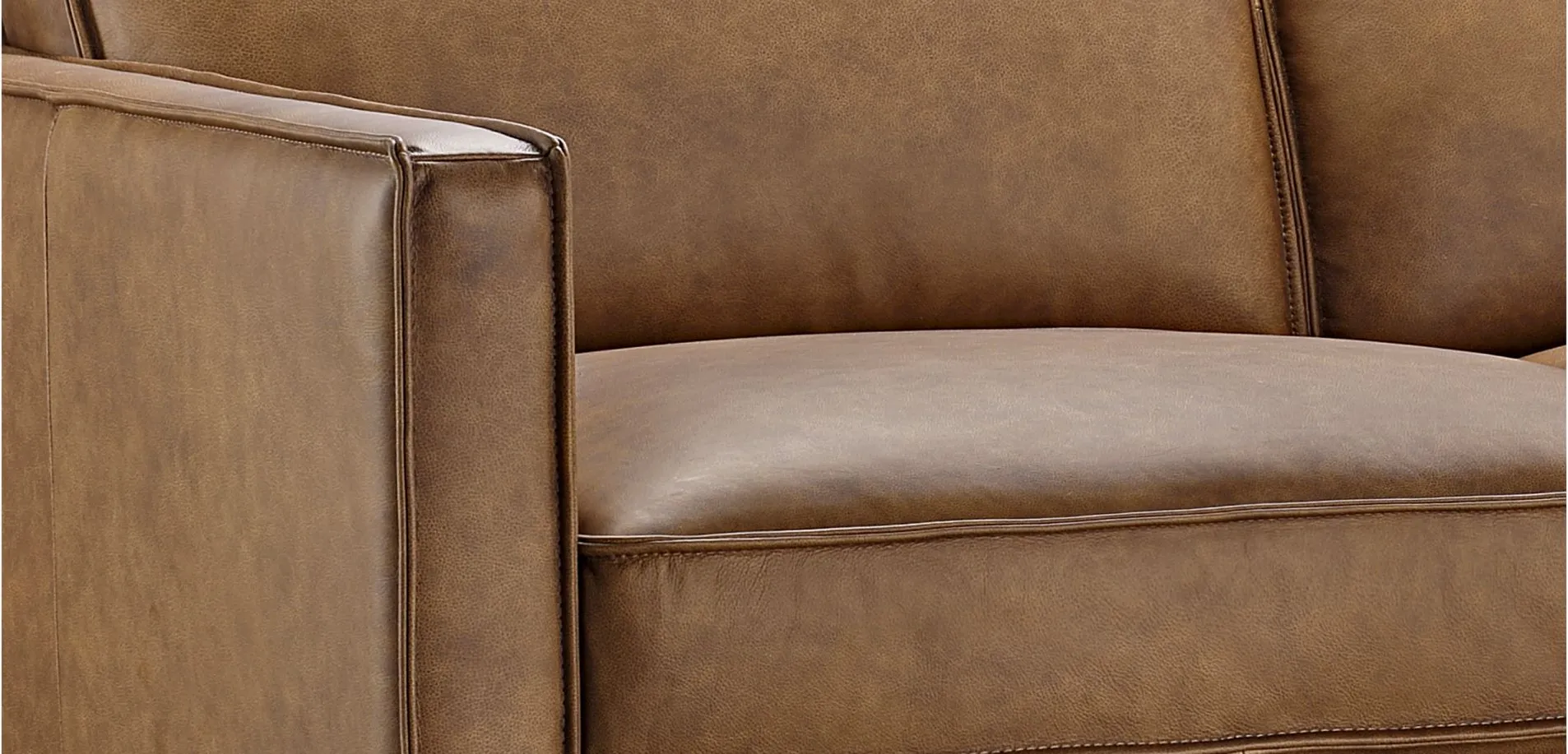 GTR Leather Inc Roscoe Leather Loveseat in Honey by GTR Leather Inc